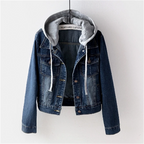 Veste en jean Anneke pour femme | Look décontracté pour l'automne | Capuche amovible