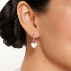 White Quartz Huggie Hoop Earrings