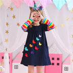 Robe Princesse Fille Papillons Multicolores