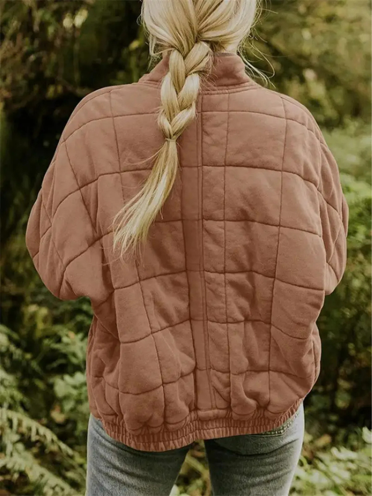 Blouson aviateur | Veste oversize pour femme en tissu léger avec doublure douce