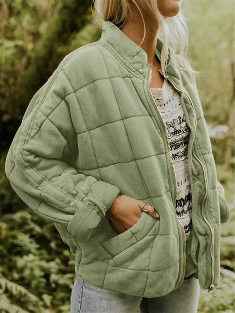 Blouson aviateur | Veste oversize pour femme en tissu léger avec doublure douce