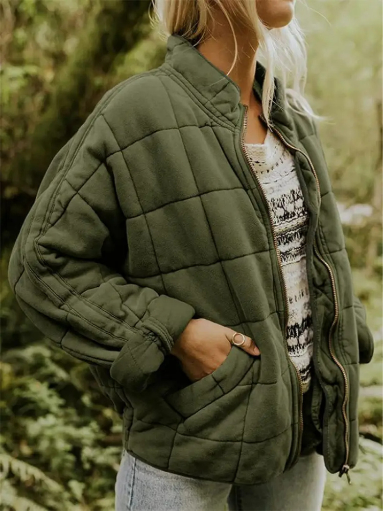 Blouson aviateur | Veste oversize pour femme en tissu léger avec doublure douce