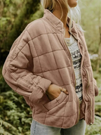Blouson aviateur | Veste oversize pour femme en tissu léger avec doublure douce