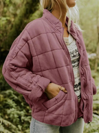 Blouson aviateur | Veste oversize pour femme en tissu léger avec doublure douce