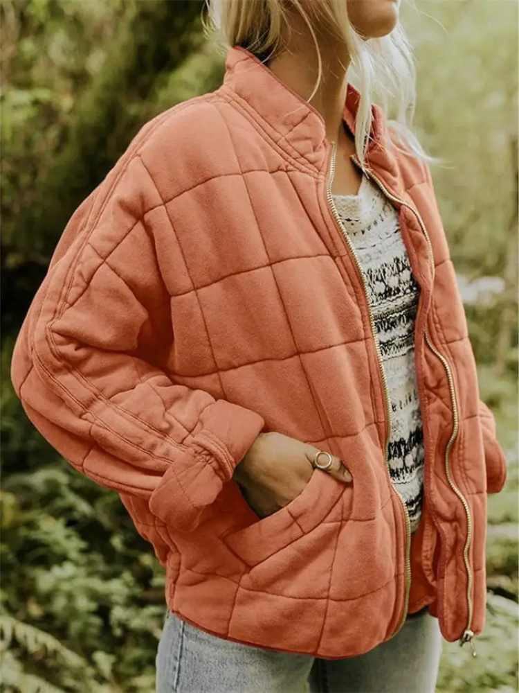 Blouson aviateur | Veste oversize pour femme en tissu léger avec doublure douce