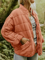 Blouson aviateur | Veste oversize pour femme en tissu léger avec doublure douce