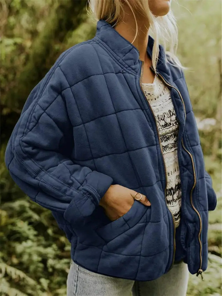 Blouson aviateur | Veste oversize pour femme en tissu léger avec doublure douce