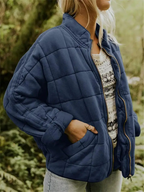 Blouson aviateur | Veste oversize pour femme en tissu léger avec doublure douce