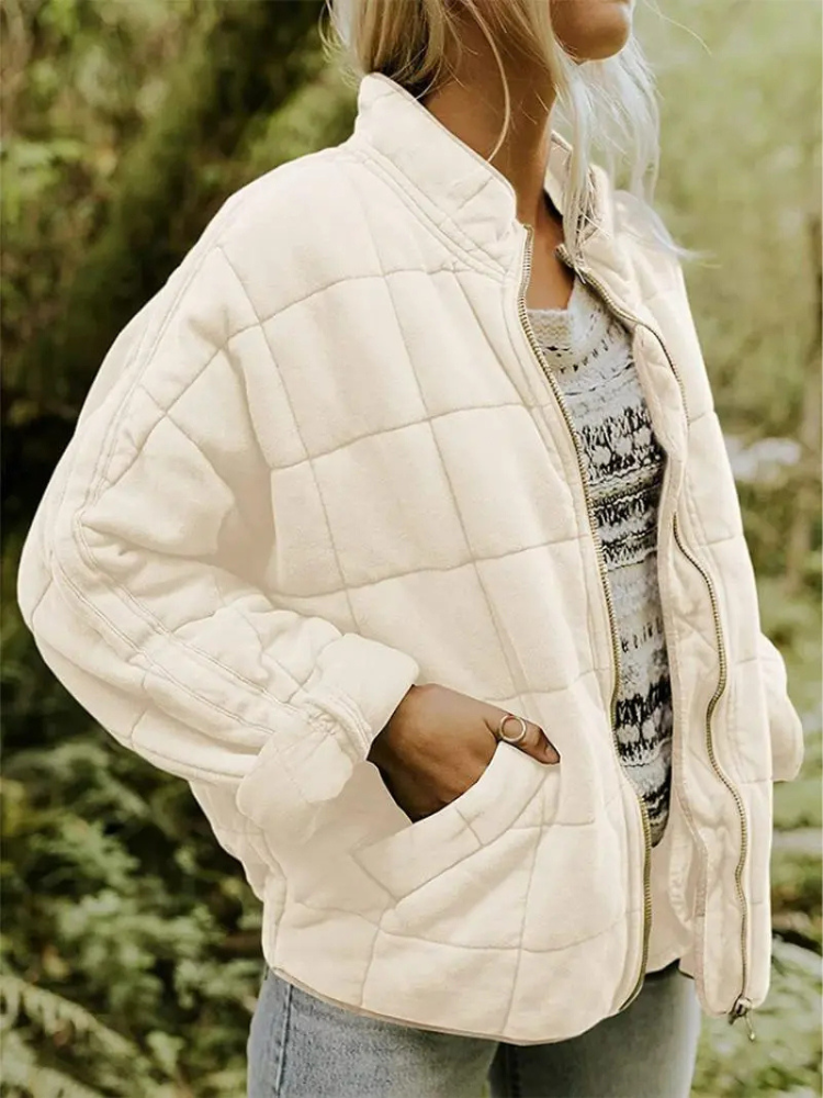 Blouson aviateur | Veste oversize pour femme en tissu léger avec doublure douce