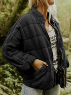 Blouson aviateur | Veste oversize pour femme en tissu léger avec doublure douce