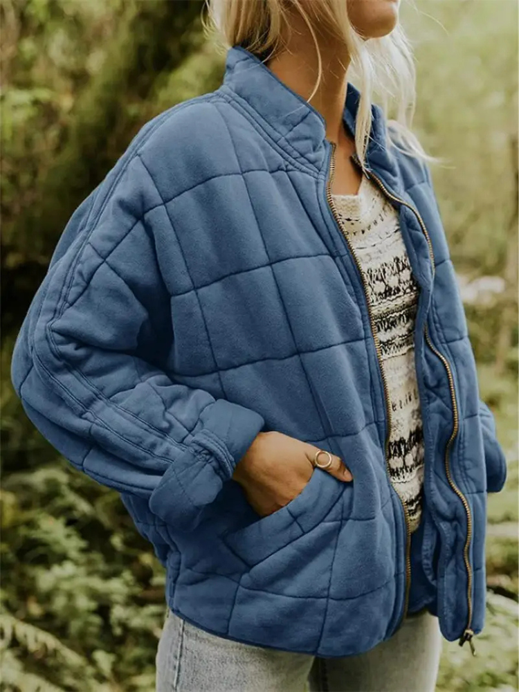 Blouson aviateur | Veste oversize pour femme en tissu léger avec doublure douce