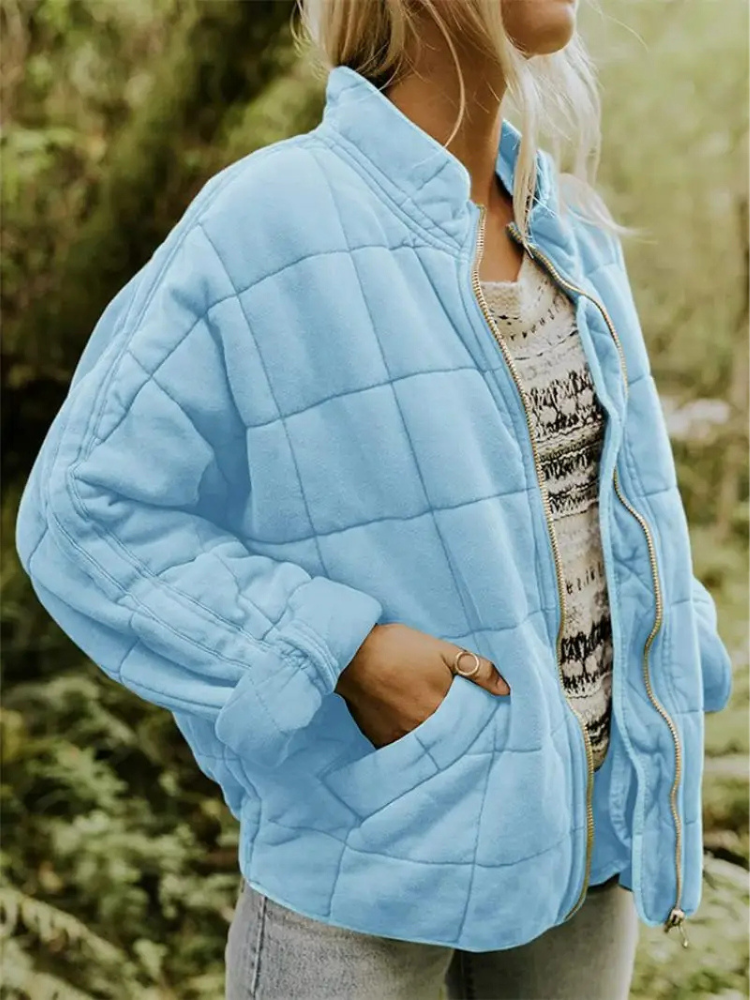 Blouson aviateur | Veste oversize pour femme en tissu léger avec doublure douce