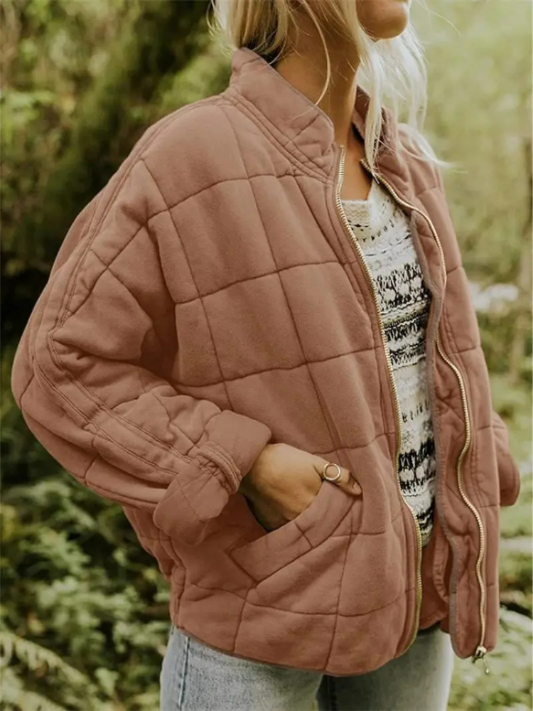 Blouson aviateur | Veste oversize pour femme en tissu léger avec doublure douce