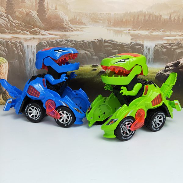 LED transforming dinosaur trolley