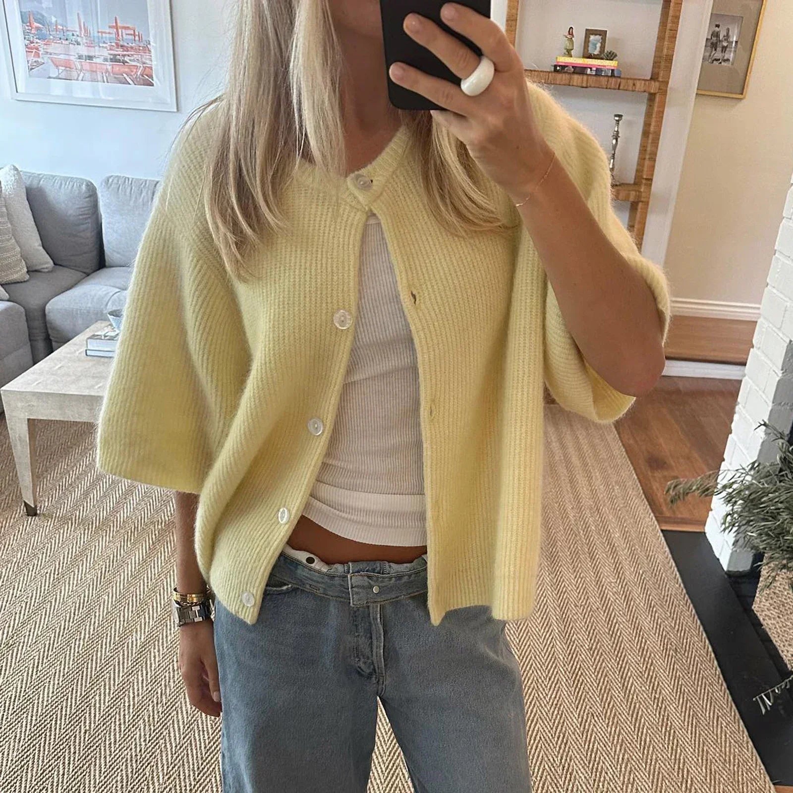 Women's Long Sleeve Crewneck Cardigan | Perfect for Fall