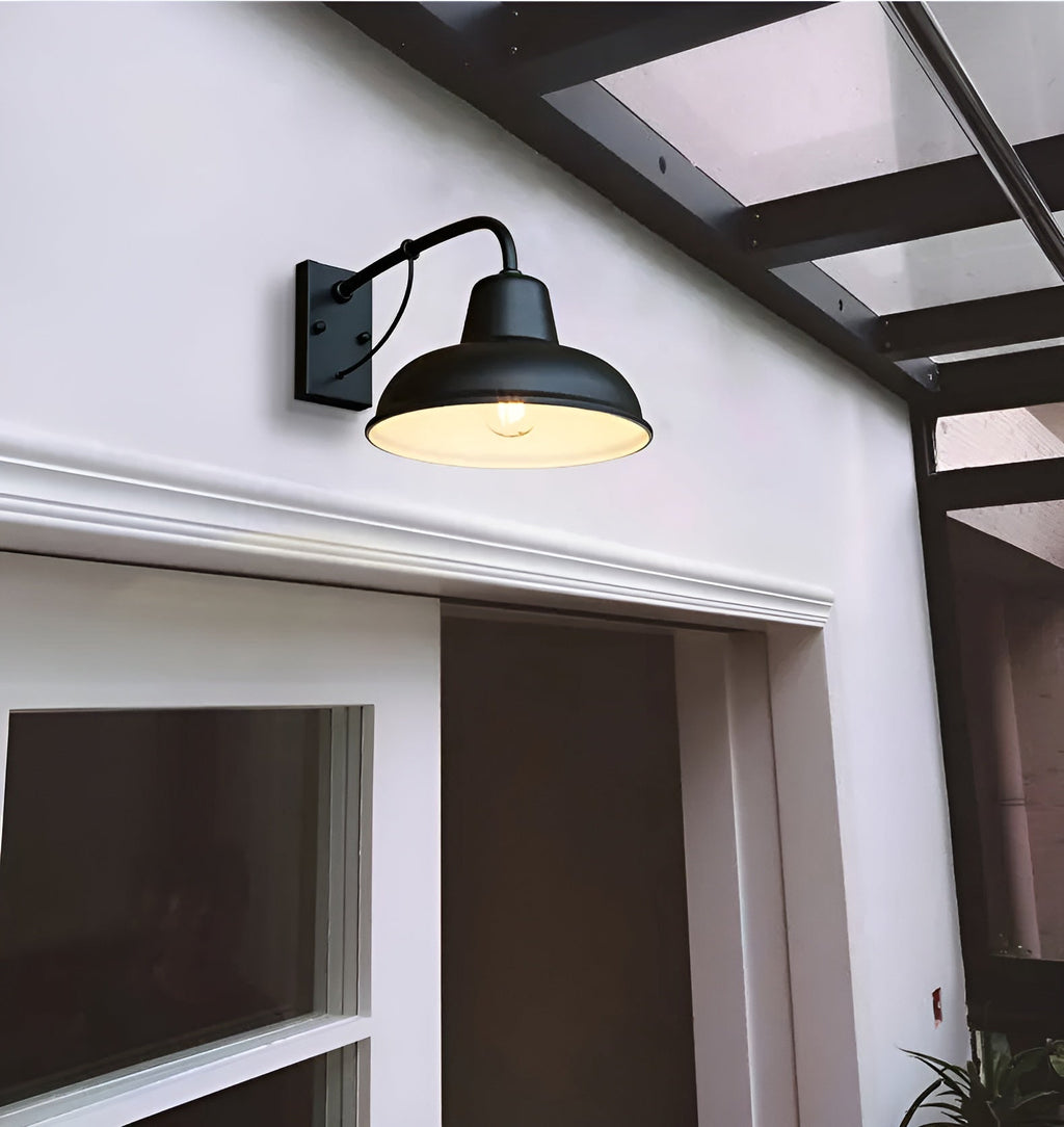 Aisle Fer Sconce - Lumière de grange vintage antique - Noir Applique industrielle