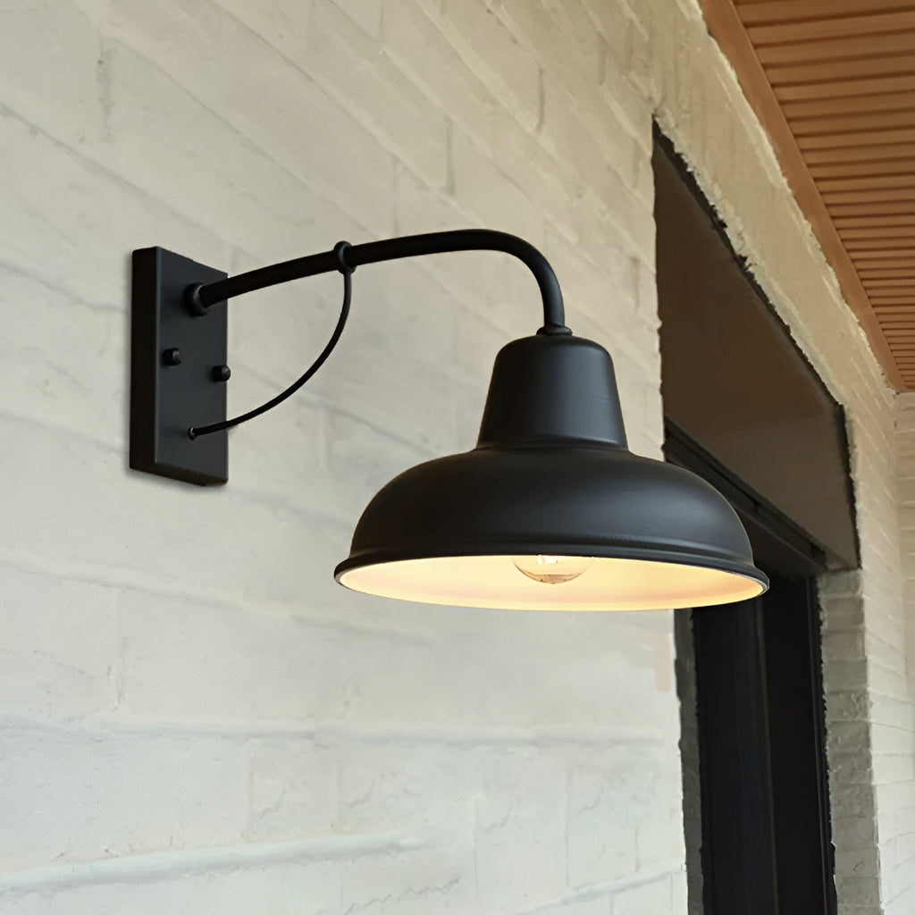 Aisle Fer Sconce - Lumière de grange vintage antique - Noir Applique industrielle
