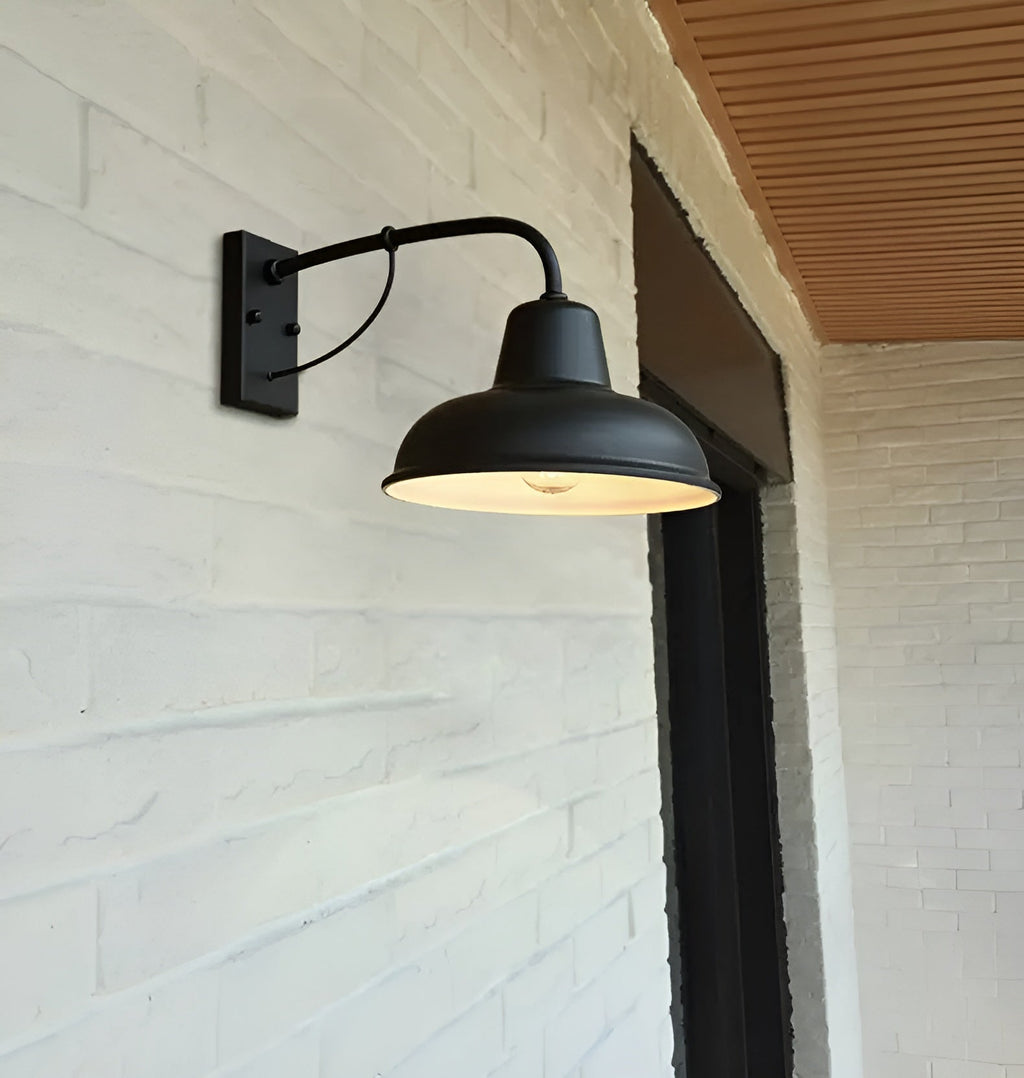 Aisle Fer Sconce - Lumière de grange vintage antique - Noir Applique industrielle