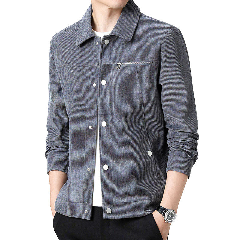Veste de transition en velours côtelé de haute qualité pour hommes, classique, spéciale automne