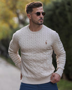 Men's Knitted Cotton Jumper - Autumn Edition