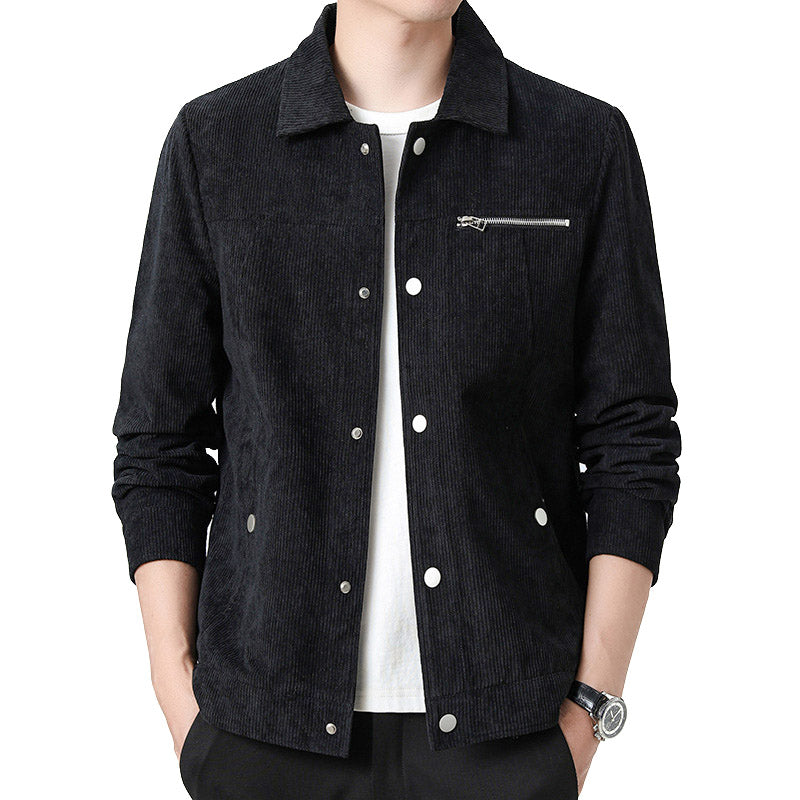 Veste de transition en velours côtelé de haute qualité pour hommes, classique, spéciale automne