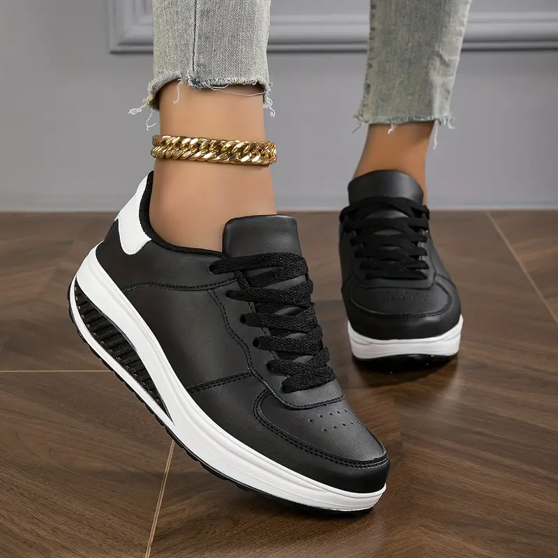 Women's Graphic Print Wedge Sneakers - Premium Casual Shoes
