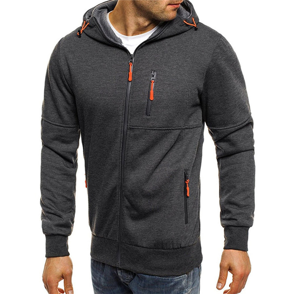 JACKS - Pull d'automne léger avec fermeture éclair et capuche pour hommes
