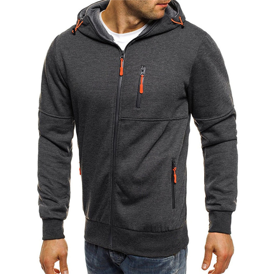 JACKS - Pull d'automne léger avec fermeture éclair et capuche pour hommes