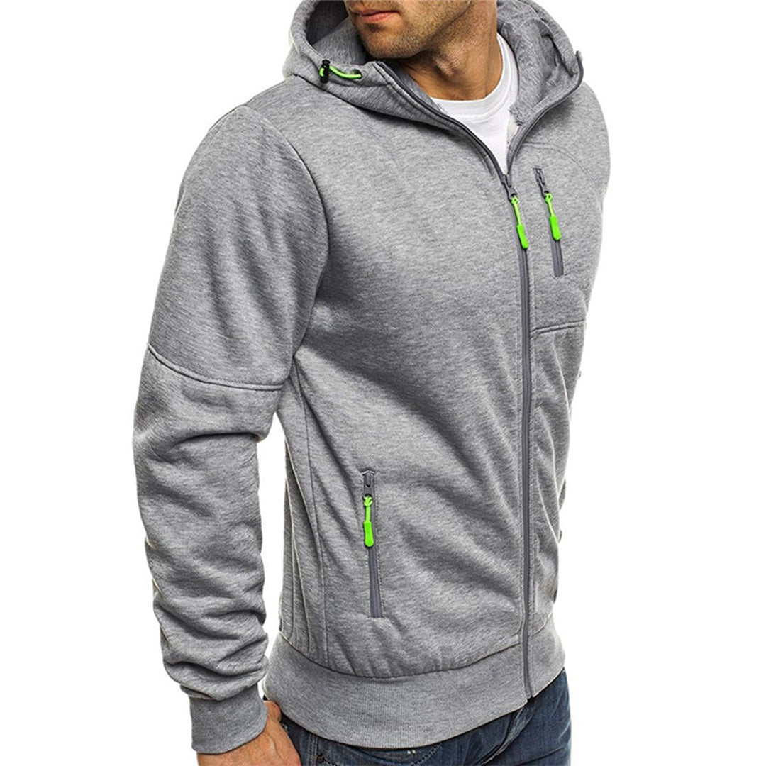 JACKS - Pull d'automne léger avec fermeture éclair et capuche pour hommes