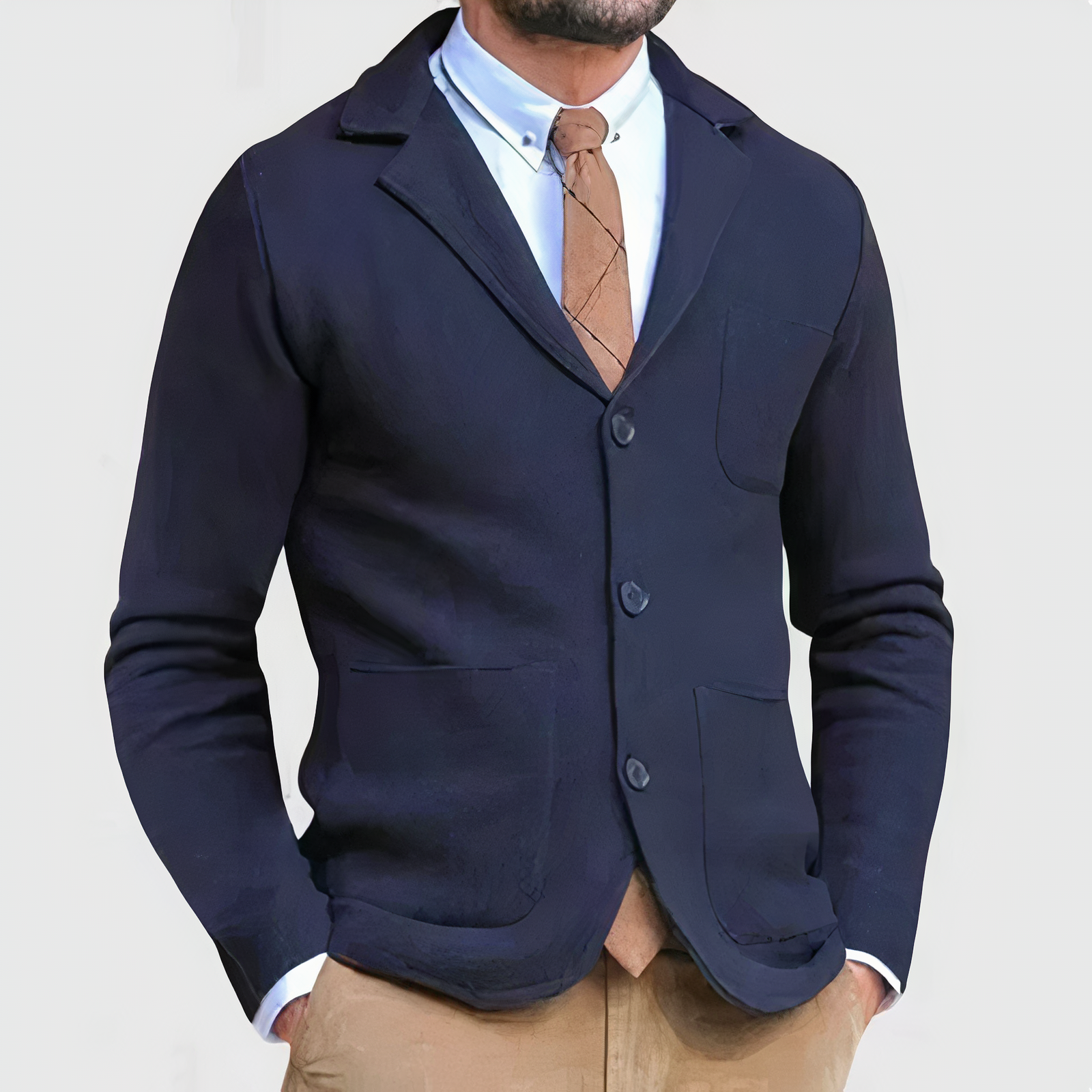 Men's classic fall blazer, business casual style
