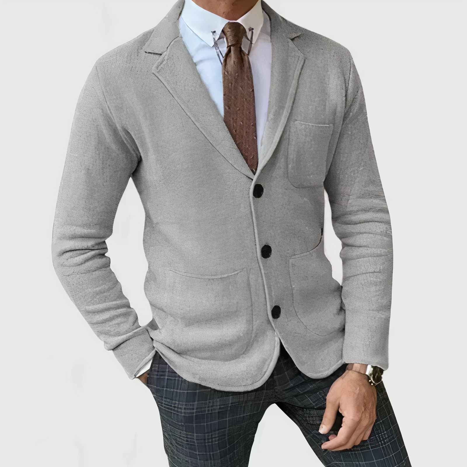 Men's classic fall blazer, business casual style