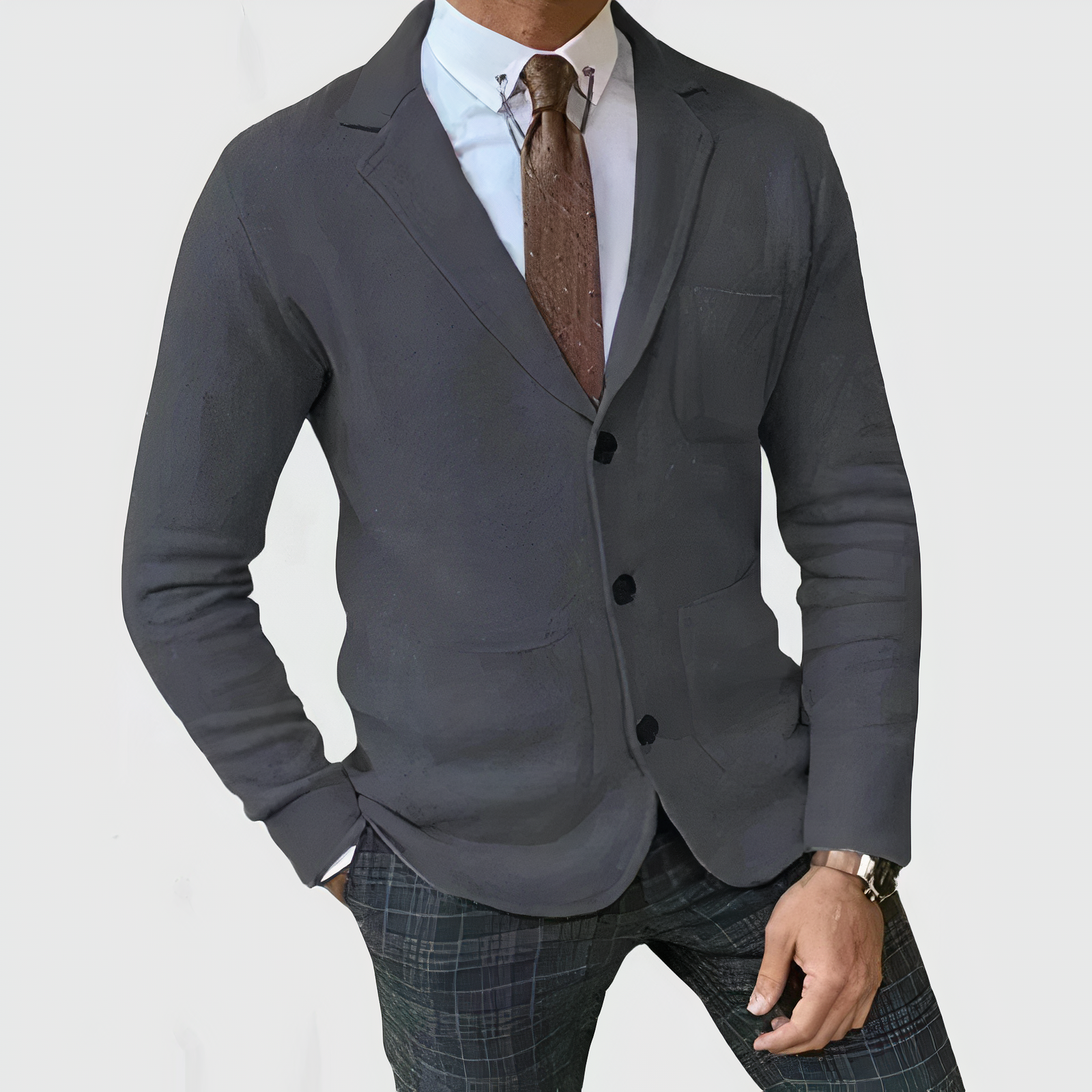 Men's classic fall blazer, business casual style