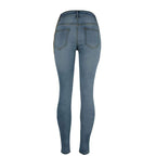 Distressed skinny jeans with chain