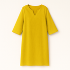 Yellow Woman's V-Neck Dress