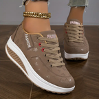 Women's Graphic Print Wedge Sneakers - Premium Casual Shoes