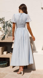 Women's Flowy Long Dress with Front Button - Autumn Edition