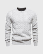 Men's Knitted Cotton Jumper - Autumn Edition