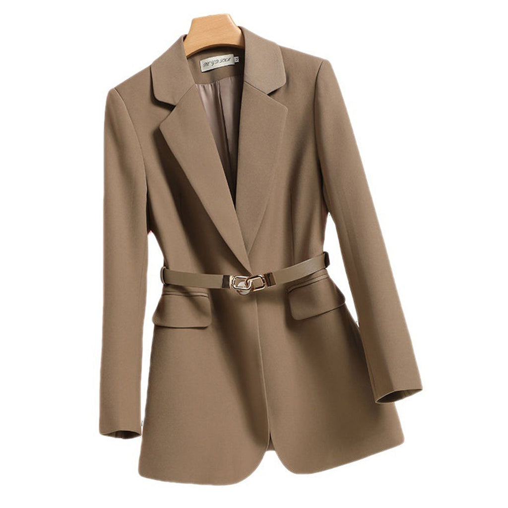 LISA - Blazer long soigné avec ceinture pour femme - Édition Automne