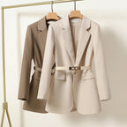 LISA - Blazer long soigné avec ceinture pour femme - Édition Automne