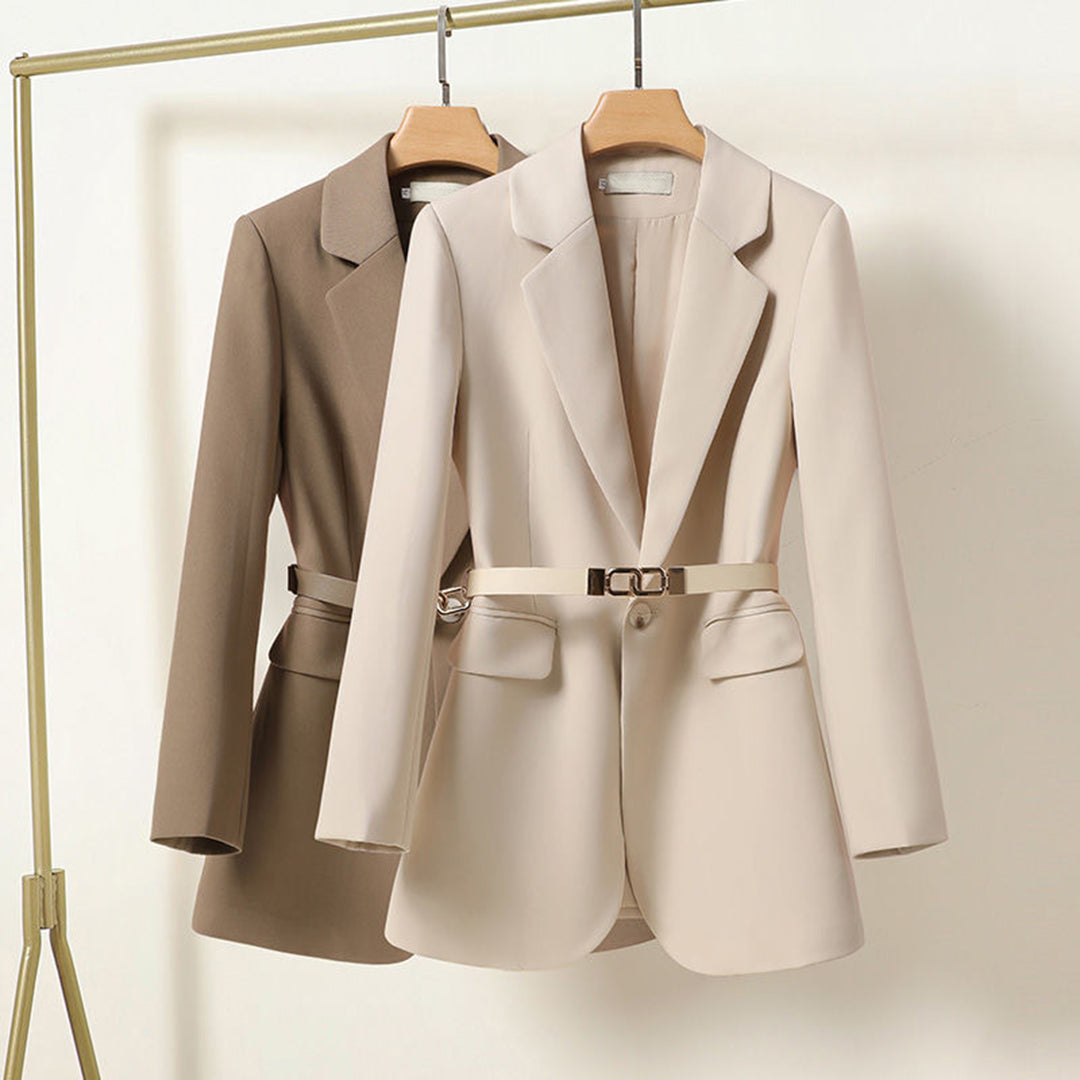 LISA - Blazer long soigné avec ceinture pour femme - Édition Automne