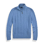 Pull de luxe pour homme à demi-zip et col montant