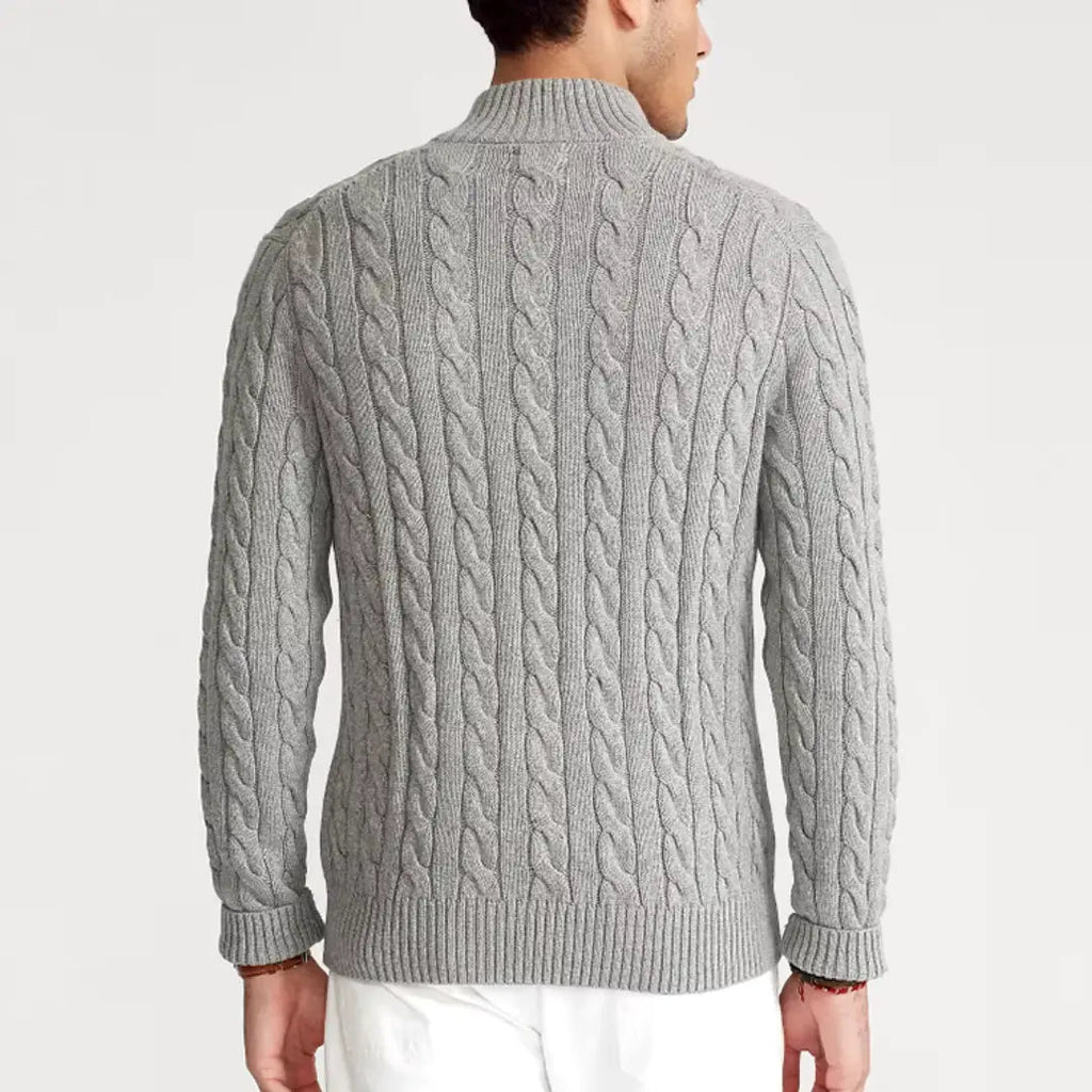 Pull de luxe pour homme à demi-zip et col montant