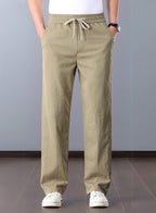 Pantalon classique en lin homme coupe droite élégante été 2025