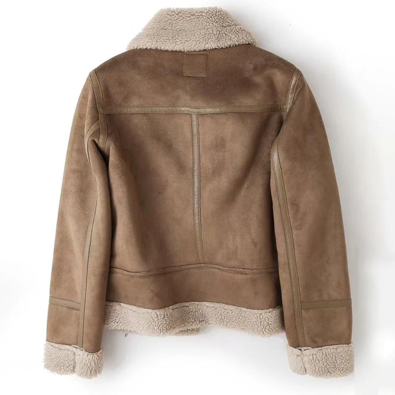 Veste en cuir avec doublure sherpa pour l'hiver - Macie