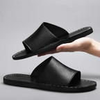 Men's genuine leather crossed slippers