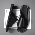 Men's genuine leather crossed slippers