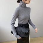 Haut tricot col roulé manches longues