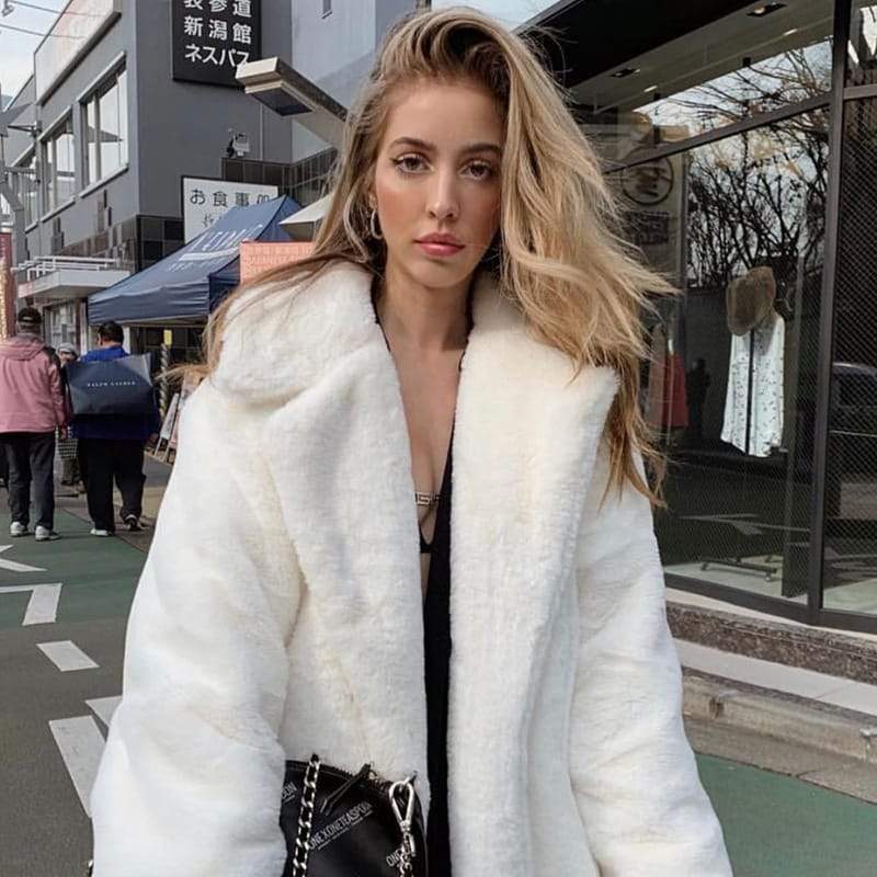 Manteau long en peluche