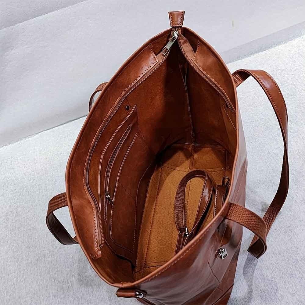 Sac fourre-tout vintage pour femmes - Sac à bandoulière classique en cuir