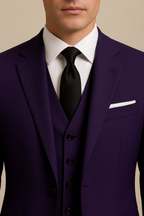 Men's 3-piece Suit, Purple - Classic Autumn Set